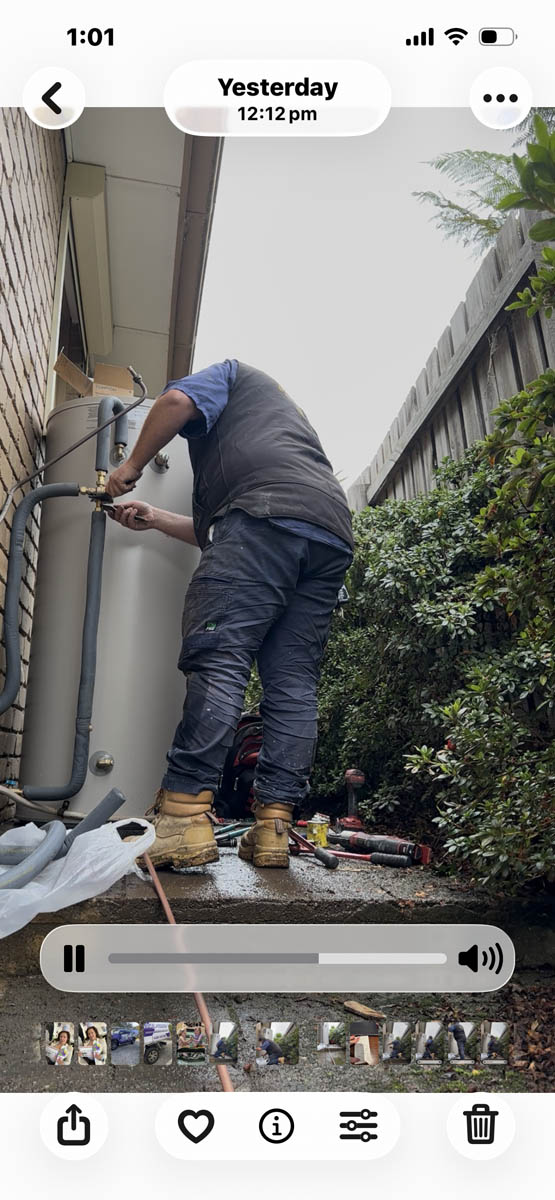Hot water system being worked on by Speedy Services Today